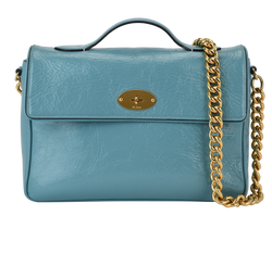 X Alexa Chung Satchel, Leather, Blue, 10536088, S/DB, 3*